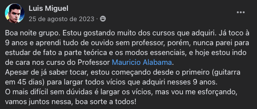 Relato real de aluno sobre o ensino de Mauricio Alabama — 4